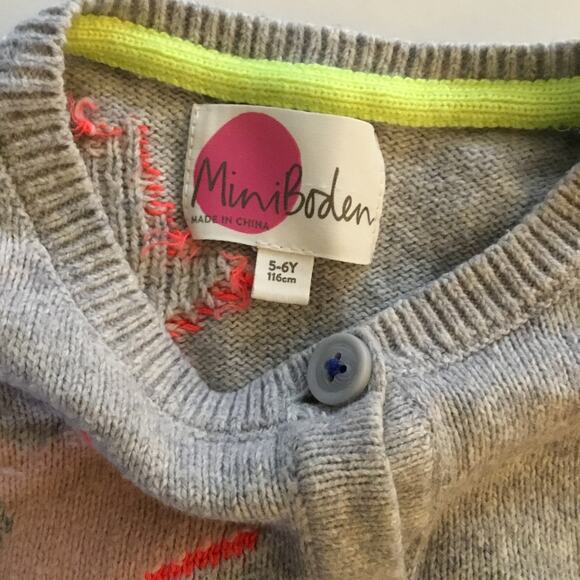 Kids Star Pattern Cardigan - Gray and Pink - Picture 4 of 6